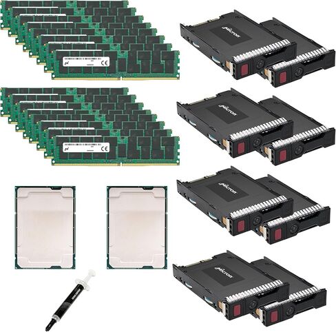 Micron 15.36TB Enterprise SSD Storage Bundle with Matched Pair of Xeon 6148 20-Core, 2.40 GHz, and 512GB DDR4 Memory for ProLiant DL160 G10, DL360 G10, DL380 G10, ML110 G10, ML350 G10 in Saudi Arabia
