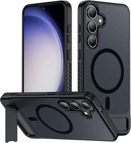 Magnetic for Samsung Galaxy S23 Case,[Compatible with MagSafe][Built-in Invisible Kickstand] [Military Grade Shockproof] Slim Translucent Matte Phone Case for Samsung Galaxy S23 6.1" in Kuwait