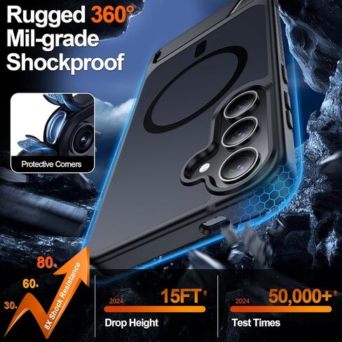 Magnetic for Samsung Galaxy S23 Case,[Compatible with MagSafe][Built-in Invisible Kickstand] [Military Grade Shockproof] Slim Translucent Matte Phone Case for Samsung Galaxy S23 6.1" in Kuwait