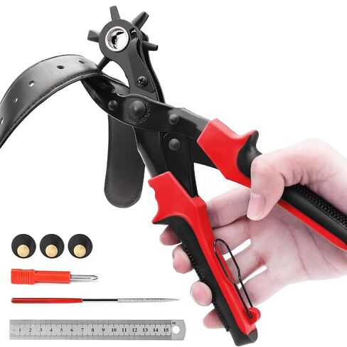 Leather Hole Punch,Belt Hole Puncher for Leather, Revolving Punch Plier Kit,Leather Punch Plier for Leather, Belts, Watches, Handbags, Leather Punch Tool for Belts Diameter : 4.5/4 /3.5/3/2.5/2mm. in Saudi Arabia