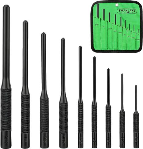 SWANLAKE 9-Pieces Roll Pin Punch Set, Removing Repair Tool with Holder for Automotive, Watch Repair,Jewelry and Craft in Saudi Arabia