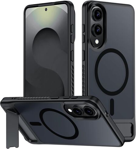 Magnetic for Samsung Galaxy S23 Case,[Compatible with MagSafe][Built-in Invisible Kickstand] [Military Grade Shockproof] Slim Translucent Matte Phone Case for Samsung Galaxy S23 6.1" in Kuwait