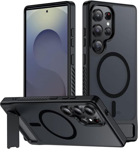 Magnetic for Samsung Galaxy S23 Case,[Compatible with MagSafe][Built-in Invisible Kickstand] [Military Grade Shockproof] Slim Translucent Matte Phone Case for Samsung Galaxy S23 6.1" in Kuwait