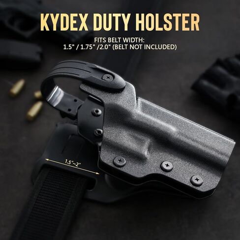 حافظة WARRIORLAND من المستوى 2 للخدمة Kydex متوافقة مع Glock 17/19 Gen 3-5 | غلوك 19x/44/45 | Glock 22/23/31/32 Gen 3 4، حلقة قابلة للتعديل تناسب عرض الحزام 1.5 بوصة - 2.0 بوصة، حافظة تحرير إبهام اليد اليمنى in Kuwait