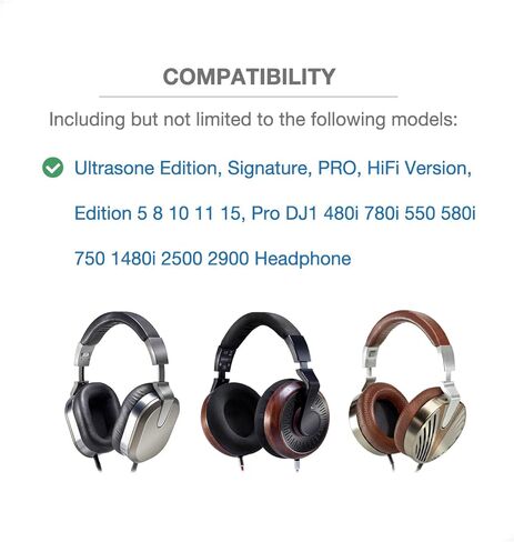 Headband Cushion Cover Compatible with Ultrasone Edition, Signature, PRO, HiFi Version, Edition 5 8 10 11 15, Pro DJ1 480i 780i 550 580i 750 1480i 2500 2900 Headphone, with Hanging Loop in Saudi Arabia