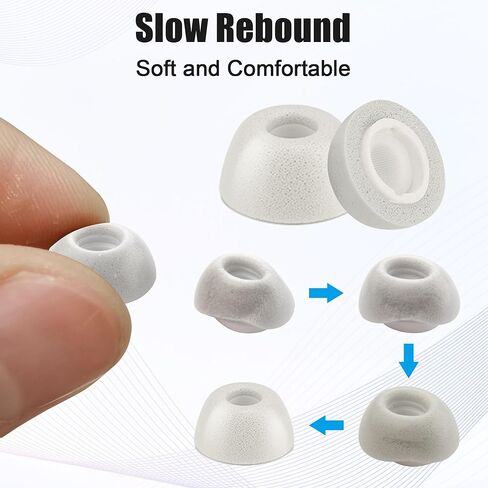 أطراف أذن لهاتف Galaxy Buds3 Pro - سماعات أذن بديلة من إسفنج الذاكرة لسماعات Samsung Buds 3 Pro، متوافقة مع ملحقات Samsung Galaxy Buds 3 Pro، XL/L/M (3 أزواج) (أبيض رمادي) in Saudi Arabia