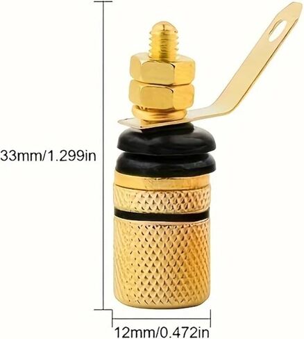 2/4/6/8/10pcs Banana Plug Socket Connector, Gold-Plated Speaker Terminal Post, Suitable for 4mm Banana(10PCS) in Kuwait