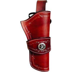 Western Gun Holster – Fast Draw – Handmade Full Grain Leather – Right Hand – Fits 4" to 6.5" Barrel Revolvers – Cowboy Style – Compatible with .22, .38/357, .44/.45 Caliber in Saudi Arabia