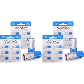 بطارية Voniko القلوية 23A - بطاريات Ultra 23A (6 عبوات) - بطارية طويلة الأمد 12 فولت A23 لأجراس الباب وجهاز التحكم عن بعد in Kuwait
