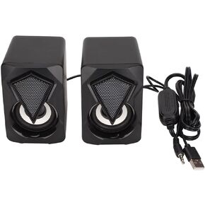 X2 Mini Desktop Speaker, RGB Colorful LED Lights USB Powered Portable PC Speakers with 3.5mm Aux Input, for Laptop Computer Tablet Gaming Home Office in Kuwait