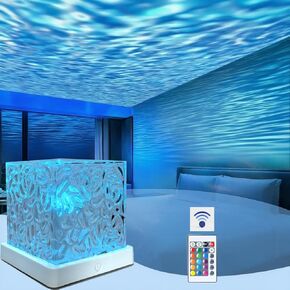 Ocean Wave Galaxy Projector,Night Light with Remote Control,16 Colors Gradual Rotating Northern Lights Lamp,Ideal for Bedroom/Party/Lava Lamp/Corner Lamp in Saudi Arabia