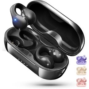 King Lucky i21 مشبك أذن مفتوح على سماعات أذن لاسلكية بلوتوث مع ميكروفون، إلغاء الضوضاء، مقاوم للماء IPX4، للأذنين الصغيرة، مثالي للجري، الرياضة، مرتدي النظارات (وردي) in Kuwait