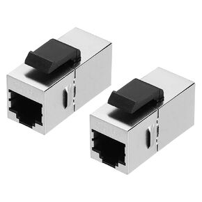 MECCANIXITY 10 Pack RJ45 Cat 6A Ethernet Coupler، Cat6A محمية مقرنة الرافعات أنثى إلى أنثى محول إيثرنت، فضي in Kuwait