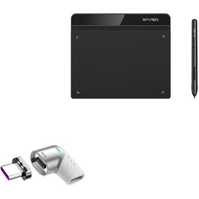 محول BoxWave متوافق مع الكمبيوتر اللوحي XP-Pen للرسم XPPen StarG640 (6 بوصة) - محول زاوية MagnetoSnap PD، موفر جهاز موصل الشحن المغناطيسي - فضي معدني in Kuwait