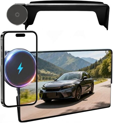 حامل هاتف لسيارة Honda Civic (الجيل الحادي عشر، 2022-2025 2026) وAcura Integra (شاشة 7 بوصة/9 بوصة)، شاحن سيارة لاسلكي بقدرة 15 وات، حامل هاتف مغناطيسي، دوران 360 درجة، بدون استخدام اليدين، صندوق تخزين، أساسيات السيارة الجديدة، 2023 2024 in Kuwait