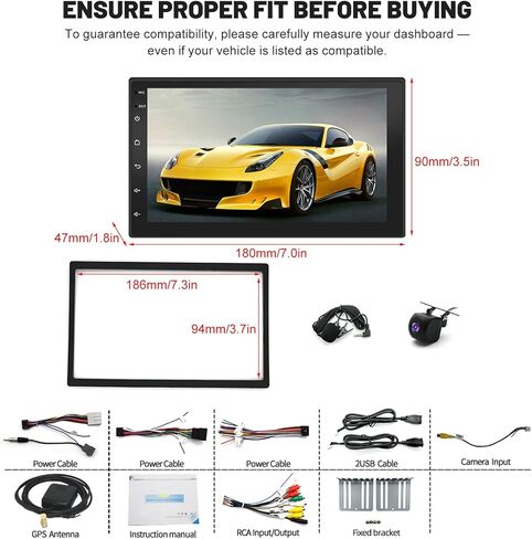 Car Stereo for Nissan 350Z 2003-2009 with Wireless with Carplay Android Auto, 7’’ Touch Screen for 350Z Radio Upgrade, GPS, WiFi, HiFi, Bluetooth, FM, SWC, Mic, Backup Cam, 2+32GB in Saudi Arabia