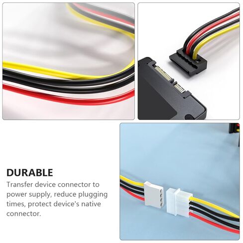 Serial Supply Converter Cable 4-Pin to 15-Pin Adapter Cord for 3.5"/2.5" Hard Drive Optical Drives Computer Accessory in Saudi Arabia