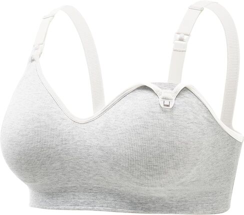 Momcozy Nursing Bras for Breastfeeding, Soft U.S. Cotton Seamless Maternity Bra, Fixed Padding, Wireless Pregnancy in Saudi Arabia