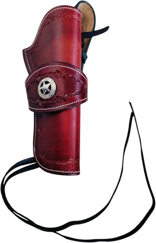 Western Gun Holster – Fast Draw – Handmade Full Grain Leather – Right Hand – Fits 4" to 6.5" Barrel Revolvers – Cowboy Style – Compatible with .22, .38/357, .44/.45 Caliber in Saudi Arabia