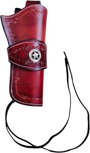 Western Gun Holster – Fast Draw – Handmade Full Grain Leather – Right Hand – Fits 4" to 6.5" Barrel Revolvers – Cowboy Style – Compatible with .22, .38/357, .44/.45 Caliber in Saudi Arabia