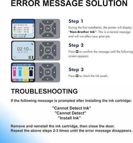 خراطيش حبر سوداء GoToners LC401XL متوافقة مع خرطوشة حبر Brother LC401 XL السوداء لطابعة Brother MFC-J1010DW MFC-J1012DW MFC-J1170DW (عبوتان) in Kuwait