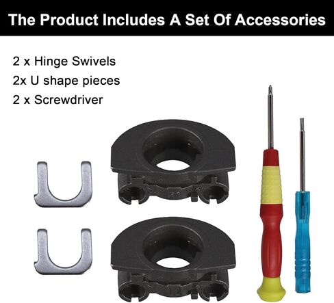 طقم استبدال المفصلات WH-1000XM4 مفصل دوار + أجزاء إصلاح قفاز قفل معدني على شكل حرف U أصلي متوافق مع Sony WH-1000xm4، دوران المفصلة مع قطع بديلة (أسود) in Kuwait