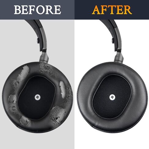 SOULWIT Replacement Earpads for Audeze Maxwell Headphones, Ear Pads Cushions with Soft Protein Leather, High-Density Noise Cancelling Foam - Black in Saudi Arabia