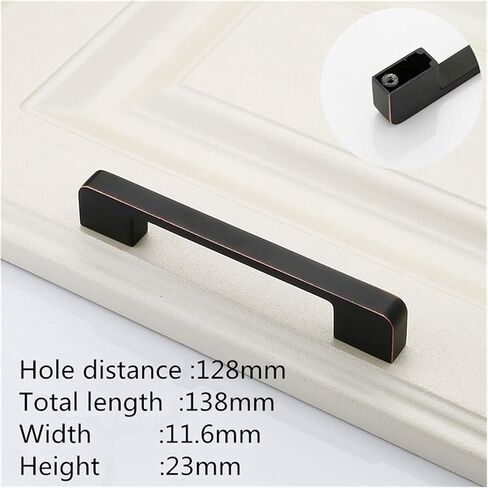 Cabinet Drawer Handle Zinc Alloy Black Kitchen Cabinet Door Handle Wardrobe Cabinet Door Handle Drawer Handle Furniture Handle(Red Bronze 128mm) in Saudi Arabia