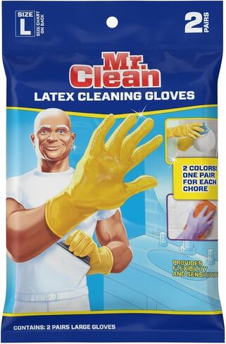 Mr. Clean Large Reusable Latex Gloves, 2 Color, 2 Pairs in Saudi Arabia