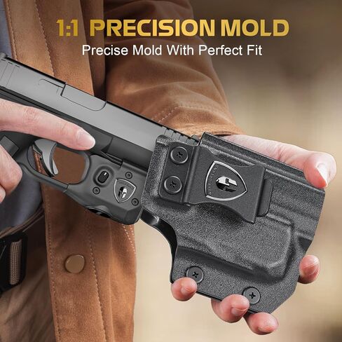 WARRIORLAND Pistol Light Laser مع الحافظة، مصمم حصريًا لـ Glock 43X MOS / 48 MOS، غير مناسب بدون قضبان 43/43X/48، ضوء تكتيكي مدمج 150 لومن مع ضوء LED أبيض ليزر أحمر وحافظة IWB in Kuwait