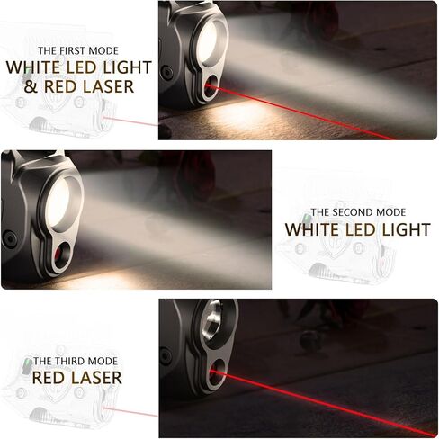WARRIORLAND Pistol Light Laser مع الحافظة، مصمم حصريًا لـ Glock 43X MOS / 48 MOS، غير مناسب بدون قضبان 43/43X/48، ضوء تكتيكي مدمج 150 لومن مع ضوء LED أبيض ليزر أحمر وحافظة IWB in Kuwait