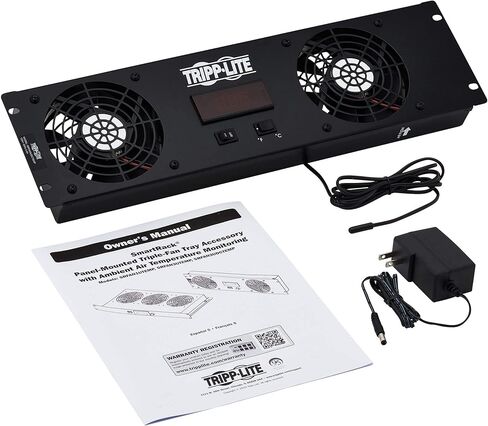 Tripp Lite 3U Digital Temperature Sensor with 2 12VDC High-Performance Fans, Blanking Panel, LCD (SRFAN3UDCTEMP) in Kuwait
