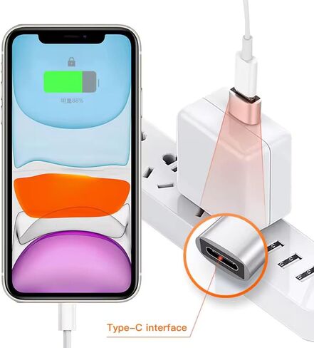 محول USB إلى نوع C، فضي وأسود، 2 محول USB ذكر إلى أنثى لأجهزة Mac والكمبيوتر الشخصي in Kuwait