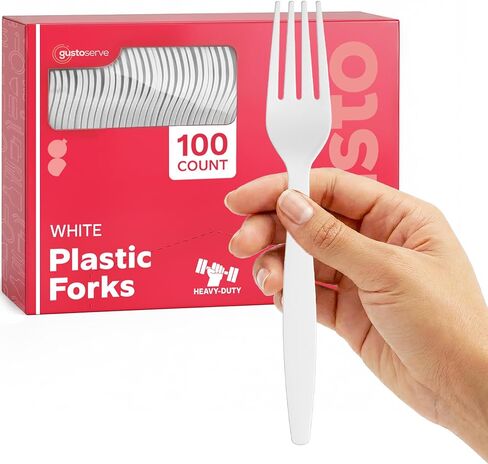 Comfy Package [360 Combo Pack] Heavyweight White Basic Plastic Silverware Set - 180 Forks, 120 Spoons, and 60 Knives, Disposable White Plastic Utensils, Perfect for Parties, Events, and Catering in Saudi Arabia