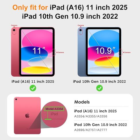 حافظة DTTO لجهاز iPad 11th (A16)/ الجيل العاشر مع لوحة مفاتيح (2025/2022)، غطاء جلدي قابل للفصل بإضاءة خلفية لاسلكية بـ 7 ألوان مع حامل قلم رصاص وجيب، أرجواني in Kuwait