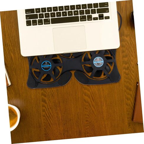 مبرد كمبيوتر محمول قابل للطي، مراوح USB، وسادة تبريد مريحة للكمبيوتر المحمول للألعاب والعمل، تصميم خفيف الوزن باللون الأسود in Kuwait