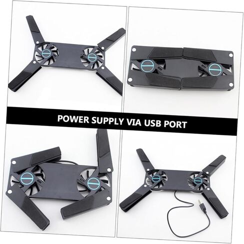 STOBOK 2Pcs USB Laptop Cooling Pad with Dual Fans Ventilated Support for All Laptops Slip Design for Travel and Business Use Efficient Heat Dissipation in Saudi Arabia