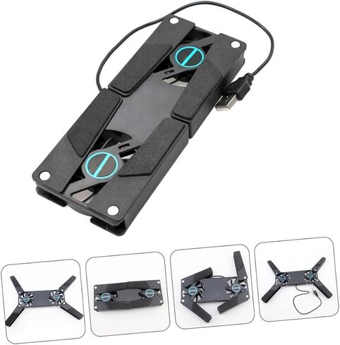 MERRYHAPY 2 قطعة مبرد كمبيوتر محمول مع تصميم منزلق، وسادة تبريد تعمل بمنفذ USB لجميع أجهزة الكمبيوتر المحمول، حامل تبريد محمول للسفر والألعاب، تصميم موفر للمساحة in Kuwait