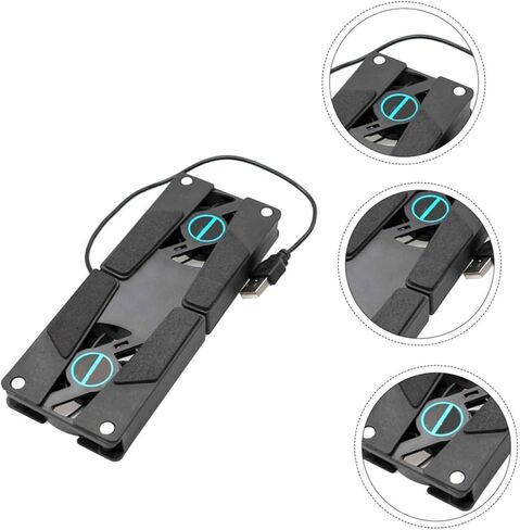 MERRYHAPY 2 قطعة مبرد كمبيوتر محمول مع تصميم منزلق، وسادة تبريد تعمل بمنفذ USB لجميع أجهزة الكمبيوتر المحمول، حامل تبريد محمول للسفر والألعاب، تصميم موفر للمساحة in Kuwait