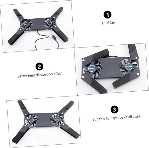 NUOBESTY 2Pcs Cooling Pad for Laptop Stand with Dual Fans Non Slip Design USB Powered for Gaming Consoles and Laptops Up to Space Saving and Easy to Store in Saudi Arabia