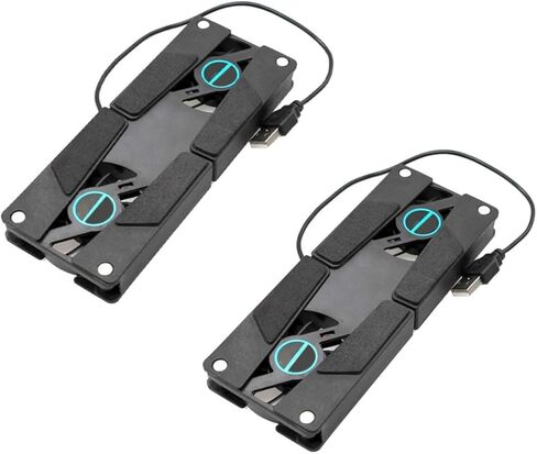 TEHAUX 2Pcs USB Laptop Cooling Pad with Dual Fans Slip Support Base Quiet Operation Portable Folding Design for All Laptop for Use in Saudi Arabia