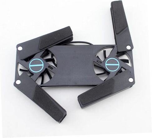 TEHAUX 2Pcs USB Laptop Cooling Pad with Dual Fans Slip Support Base Quiet Operation Portable Folding Design for All Laptop for Use in Saudi Arabia