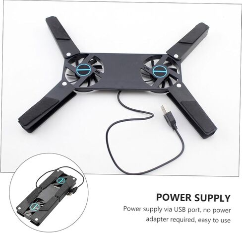 TEHAUX 2Pcs USB Laptop Cooling Pad with Dual Fans Slip Support Base Quiet Operation Portable Folding Design for All Laptop for Use in Saudi Arabia