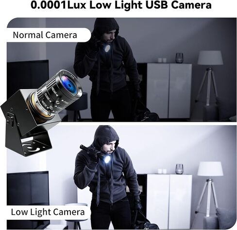Starvis Ultra Low Light USB Camera 0.0001Lux 1080P H.264 3X 3.6-10mm Manual Zoom Close up Lens, HDR Full Color Night Vision Security Industrial Webcam Plugfor Windows Linux Mac Jetson Nano in Saudi Arabia