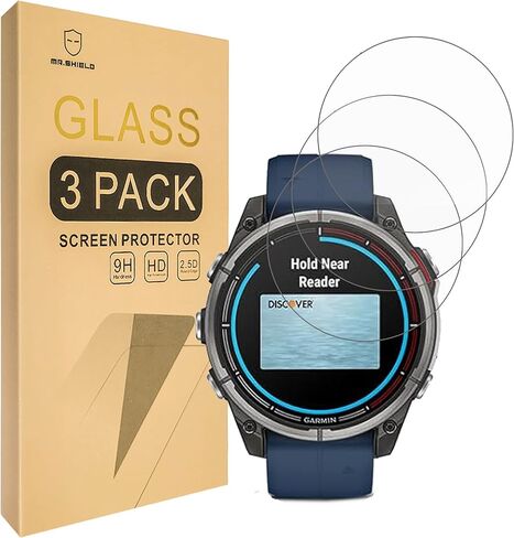 Mr.Shield Screen Protector compatible with Garmin quatix 8 47mm [Tempered Glass] [3-PACK] [Japan Glass with 9H Hardness] in Saudi Arabia