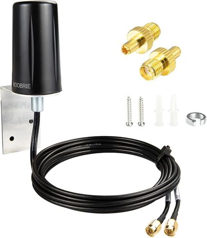 Boobrie 2x2 MIMO Outdoor WiFi Antenna 5G/4G LTE 700-3800MHz & WiFi 2.4-2.5GHz Omnidirectional WiFi Antenna with 6.56ft SMA Cables TS9 Adapter for IoT/Router/Networking/Tracking Equipment in Saudi Arabia