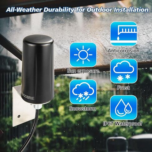 Boobrie 2x2 MIMO Outdoor WiFi Antenna 5G/4G LTE 700-3800MHz & WiFi 2.4-2.5GHz Omnidirectional WiFi Antenna with 6.56ft SMA Cables TS9 Adapter for IoT/Router/Networking/Tracking Equipment in Saudi Arabia