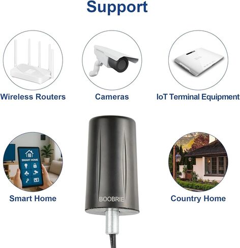 Boobrie 2x2 MIMO Outdoor WiFi Antenna 5G/4G LTE 700-3800MHz & WiFi 2.4-2.5GHz Omnidirectional WiFi Antenna with 6.56ft SMA Cables TS9 Adapter for IoT/Router/Networking/Tracking Equipment in Saudi Arabia