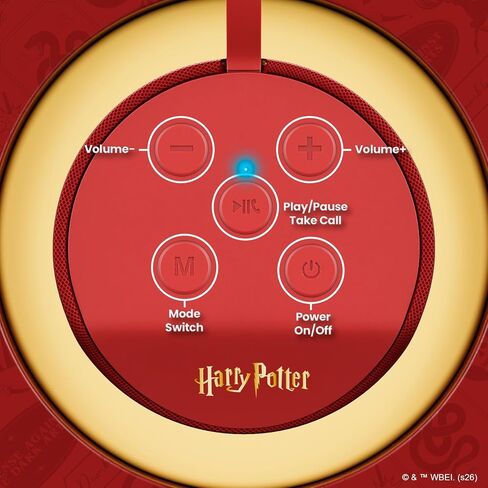 Harry Potter Gryffindor Wireless Bluetooth Speaker, IPX4 Water Resistant, 3 Hr Playtime, FM Radio + SD Slot, Officially Licensed | Harry Potter Gifts for Women, Men, Kids & All Fans of Gryffindor in Kuwait