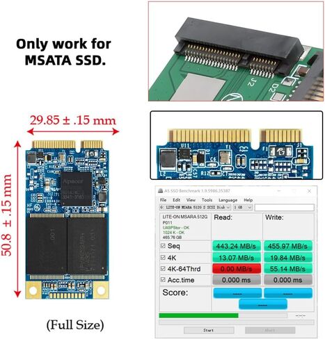 NFHK Low Profile 50Pin mSATA 3050 SSD 5x3cm to 2.5" SATA 3.0 22Pin Disk Adapter 6Gbps PCBA in Saudi Arabia